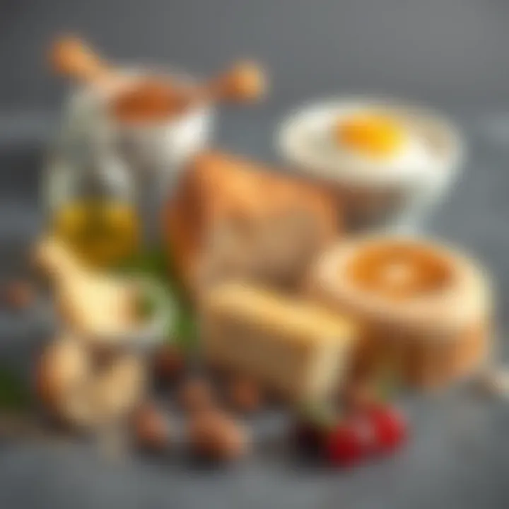 Ingredients laid out for making air-fried cake