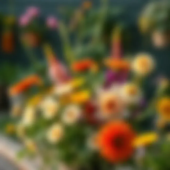 Beautiful arrangement of flowers enhancing garden aesthetics