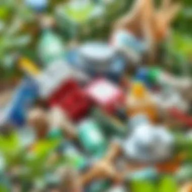 A variety of recyclable materials gathered for creative reuse