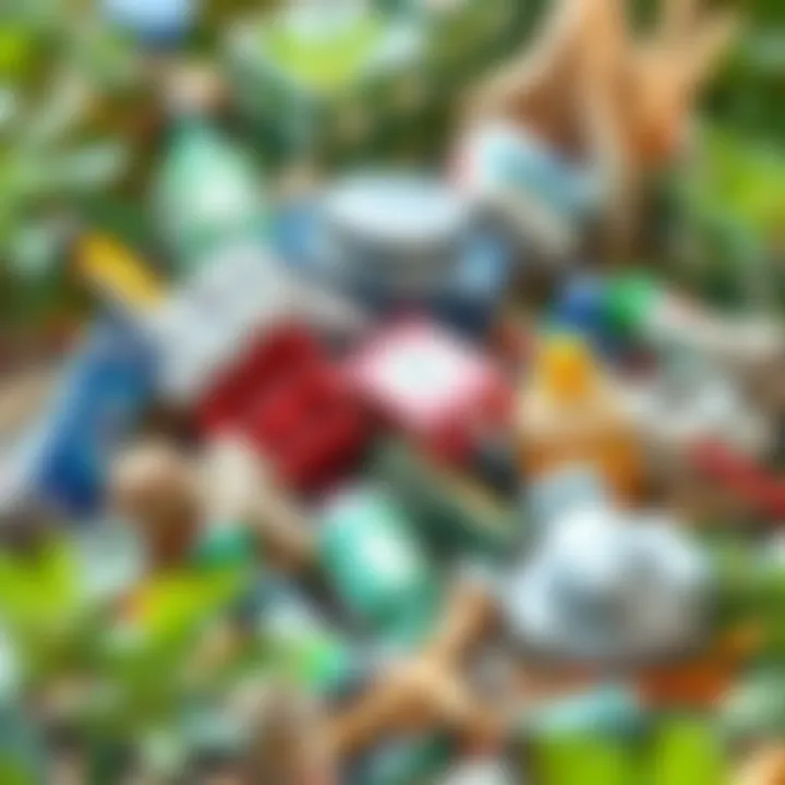 A variety of recyclable materials gathered for creative reuse