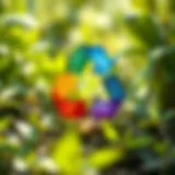 Recycling in Harmony with Nature A vibrant recycling symbol surrounded by nature.