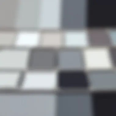 Blended shades of gray in a palette