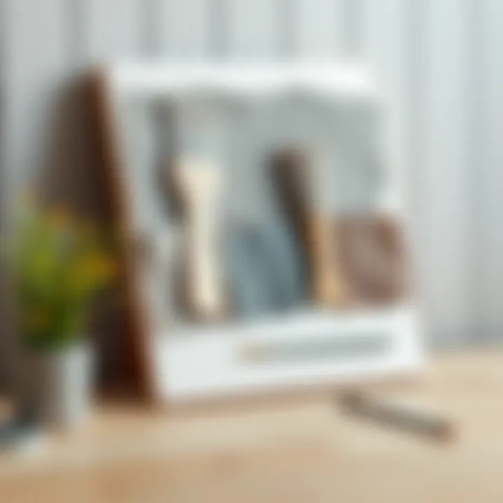 Various gray color samples on canvas