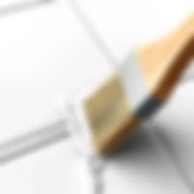 Precision Cleaning of Grout Detail of grout lines being cleaned with a brush