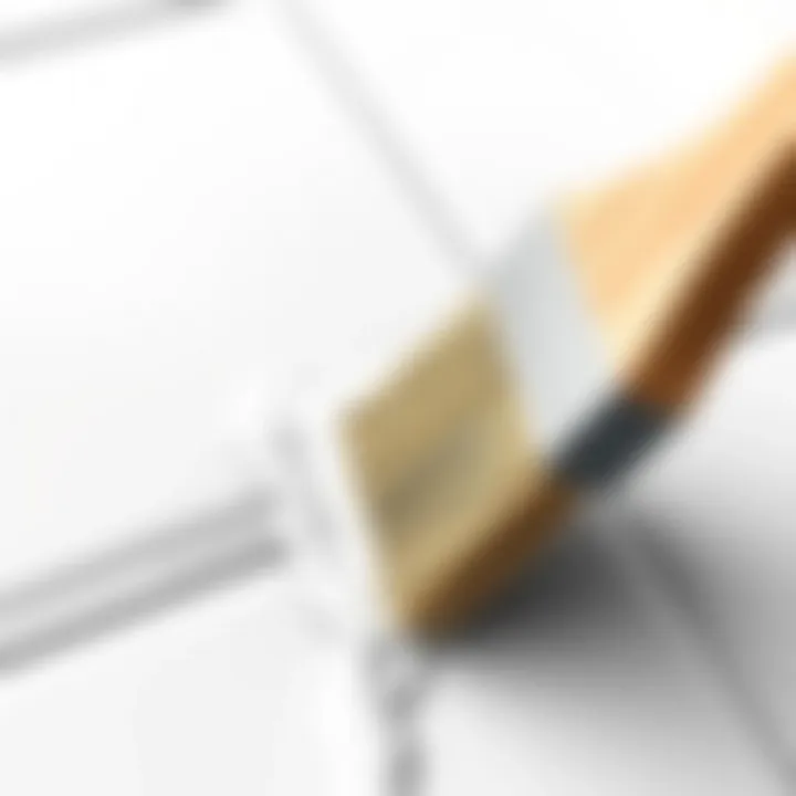 Precision Cleaning of Grout Detail of grout lines being cleaned with a brush