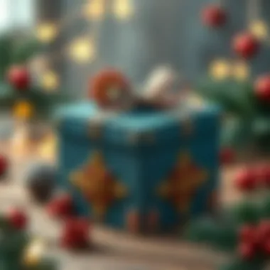 Creative Handmade Gift Box Intricate handmade gift box with festive decorations