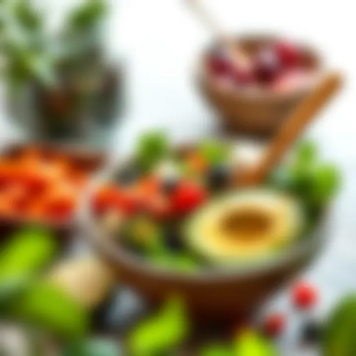 A creative bowl filled with exotic ingredients like avocado and superfoods, highlighting innovative healthy eating.