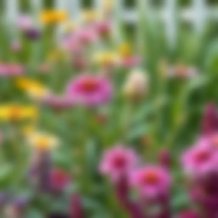 Healthy perennial flowers thriving in a garden