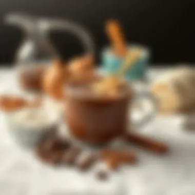 Ingredients laid out for homemade hot chocolate