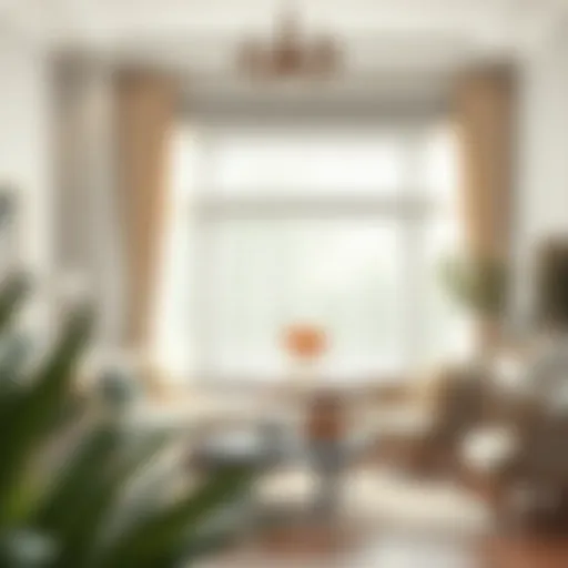 Elegant Living Space with Sheer Blinds Elegant living space featuring sheer venetian blinds