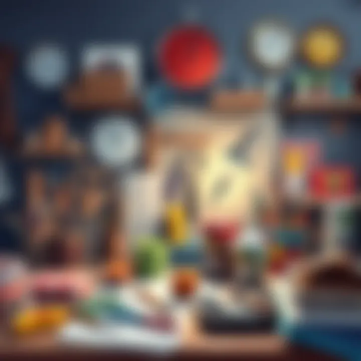 An inspiring workspace with tools and materials for crafting