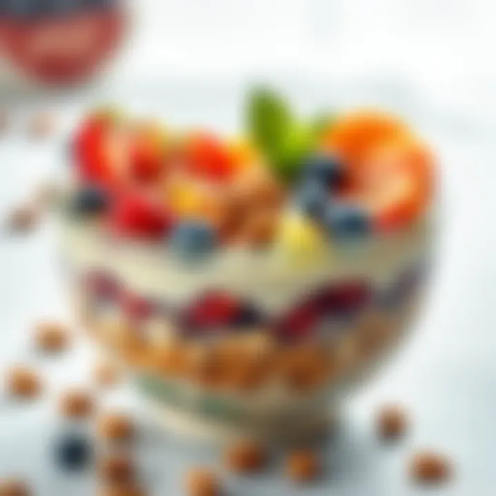 Vibrant Breakfast Bowl with Fruits and Nuts Colorful breakfast bowl filled with fresh fruits and nuts