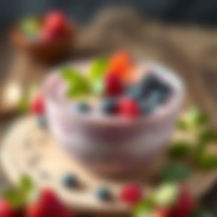 Artful Smoothie Bowl with Berry Garnish Aesthetic presentation of a smoothie bowl garnished with berries