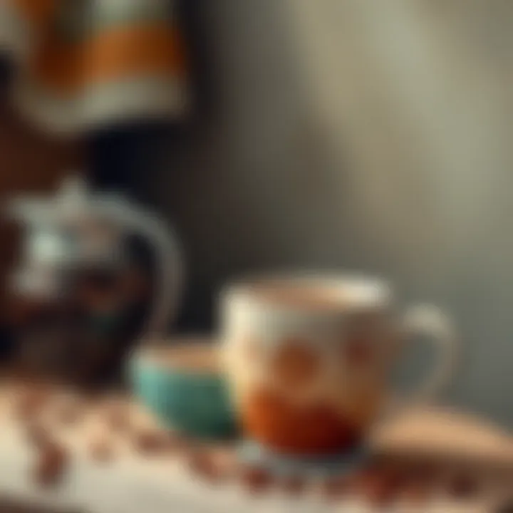 Artistic representation of coffee colors applied in a creative project.