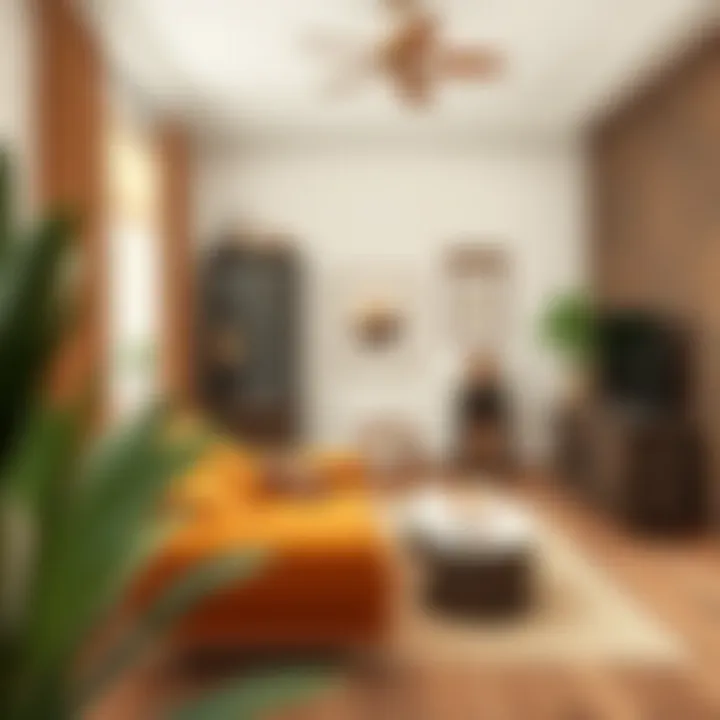 An interior space featuring rich coffee tones in furniture and decor.