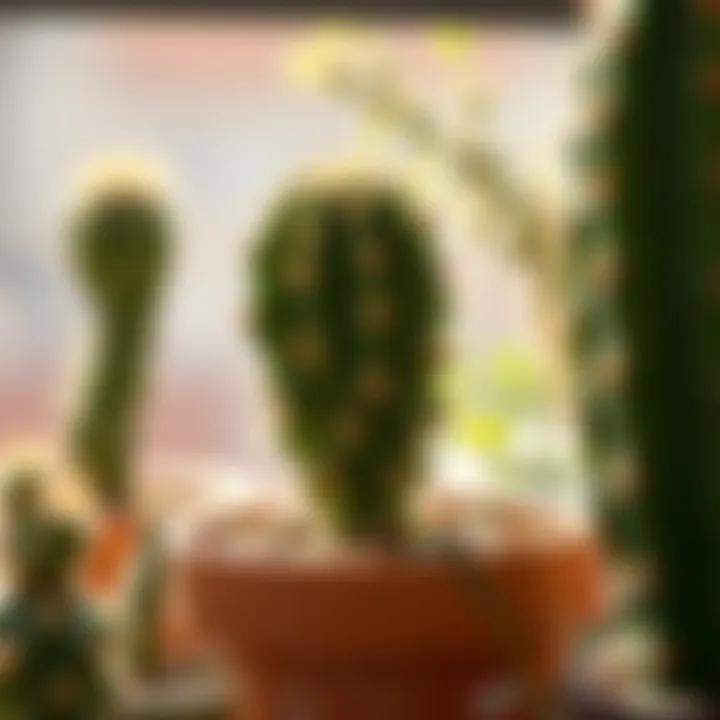 Healthy Cactus in Optimal Sunlight Close-up of a healthy cactus thriving in sunlight