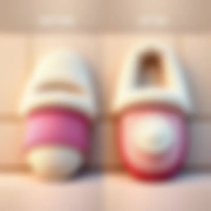 Transformation of Slippers Before and after comparison of bathroom slippers