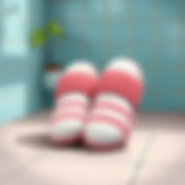 Revitalized Bathroom Slippers A pair of clean bathroom slippers on a tiled floor