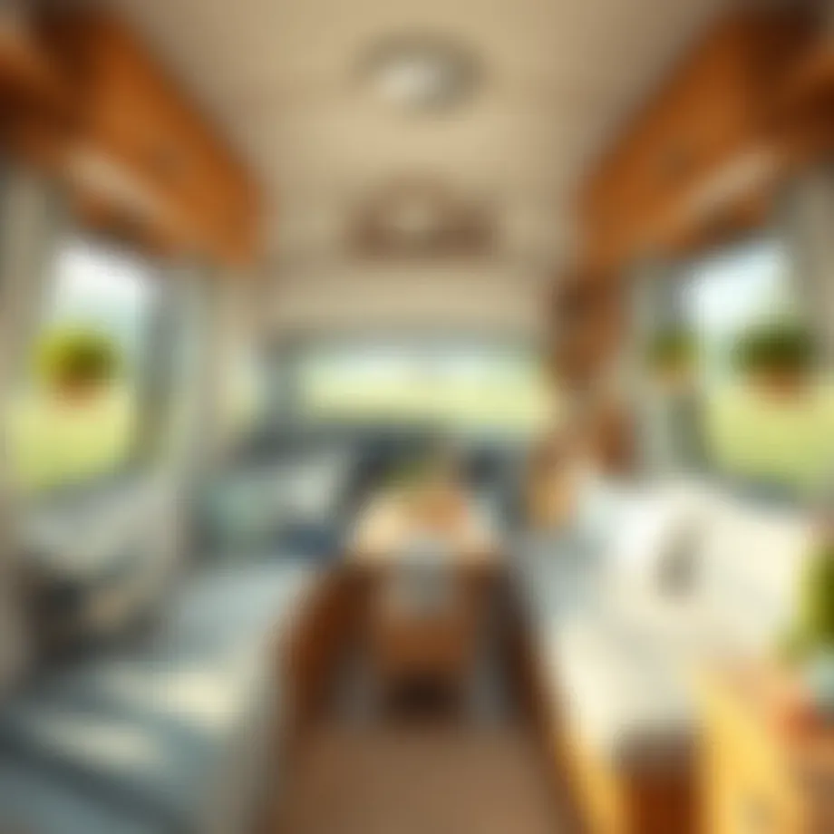 Cozy interior of a caravan showcasing effective space utilization