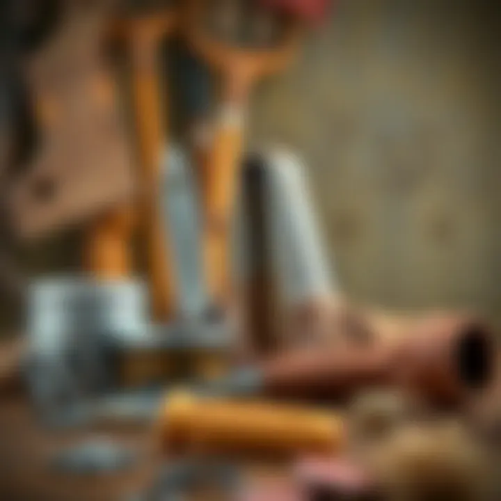 DIY tools arranged for a cleaning project