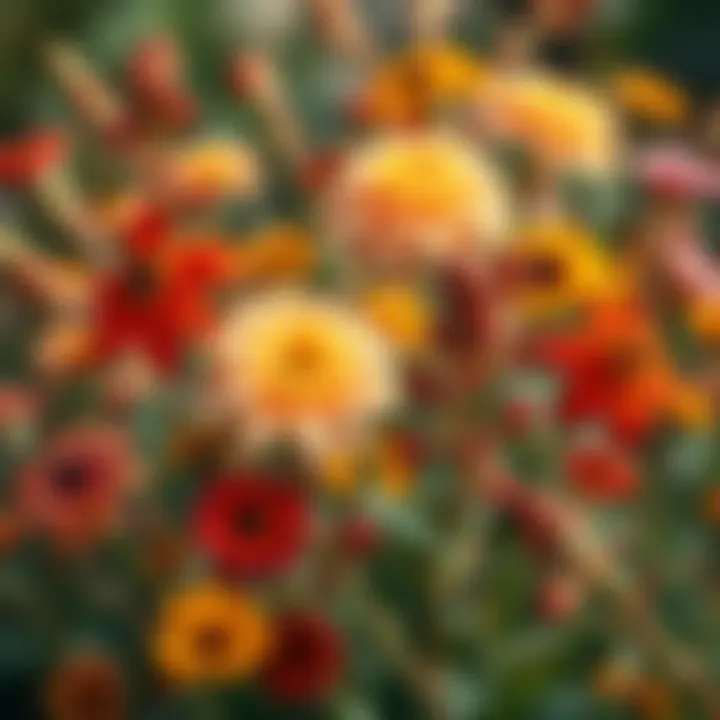 Vibrant autumn flowers in bloom