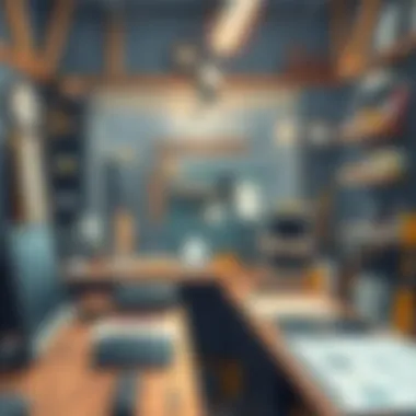 Inspiring Workspace for Watch Designers An inspiring workspace filled with tools and resources for watch design.