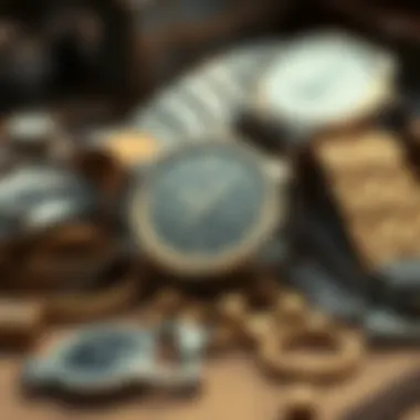 Materials Selection for Custom Watches An array of materials used in watchmaking, including metals and fabrics.