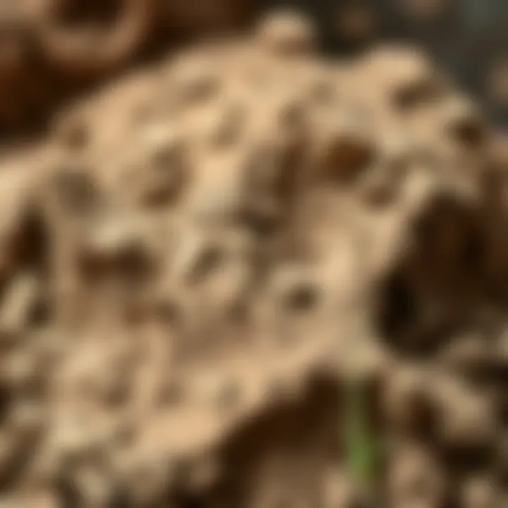 A close-up of clay soil used in pottery, emphasizing its aesthetic qualities
