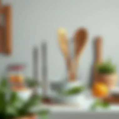 Elegant kitchen utensils arranged aesthetically