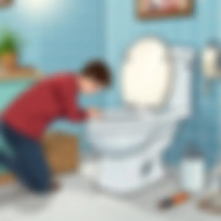 Checking the alignment of the toilet seat