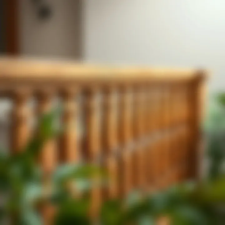 Elegant wooden balustrade showcasing natural grain