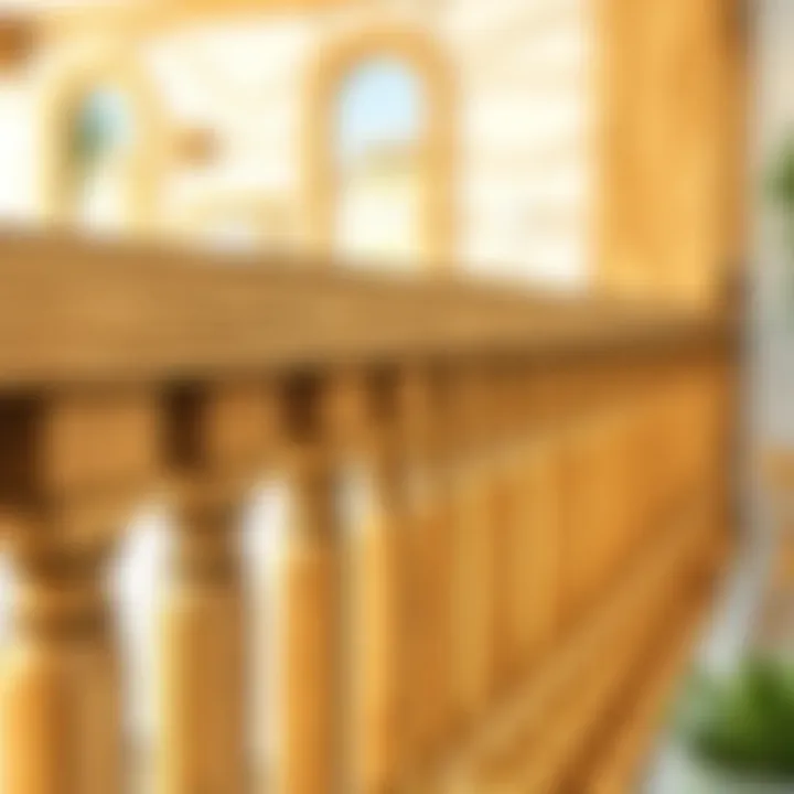 Close-up of wooden balustrade craftsmanship