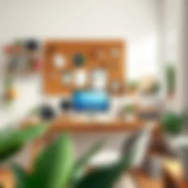 Creative Workspace with Cork Board