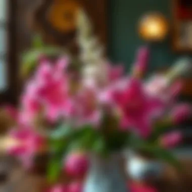 Artistic arrangement of Kokina flowers as part of a traditional decor.