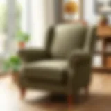 A beautifully restored armchair featuring a modern fabric