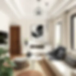 A harmonious blend of cream and black colors in interior design