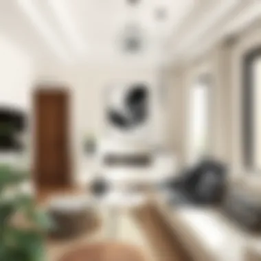 A harmonious blend of cream and black colors in interior design