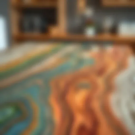 Colorful laminate surfaces showcasing diverse painting techniques