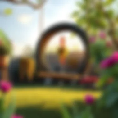 Creative tire swing adding charm to the garden