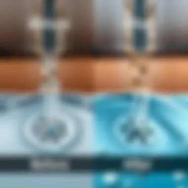 Before and after of a clean drain