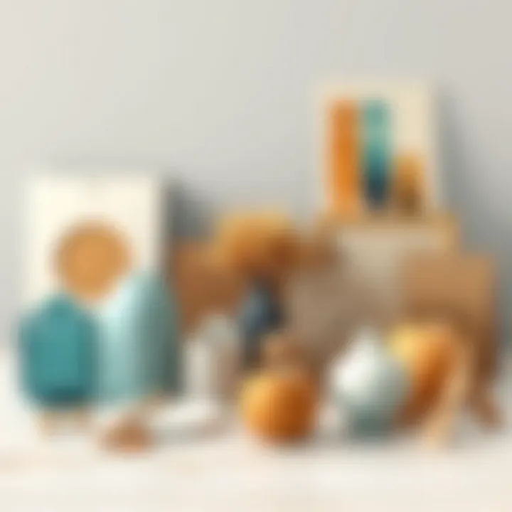 Artistic arrangement of materials for interior design