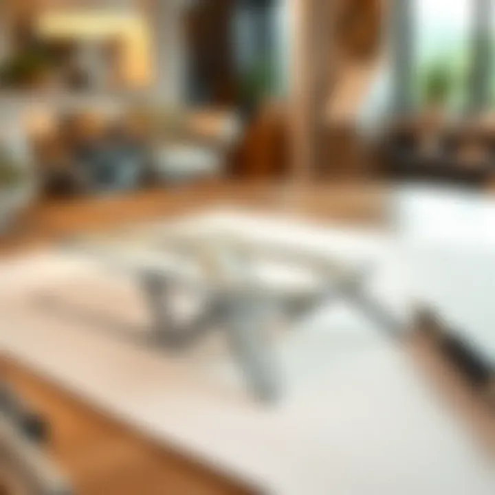 Innovative table design sketch on paper