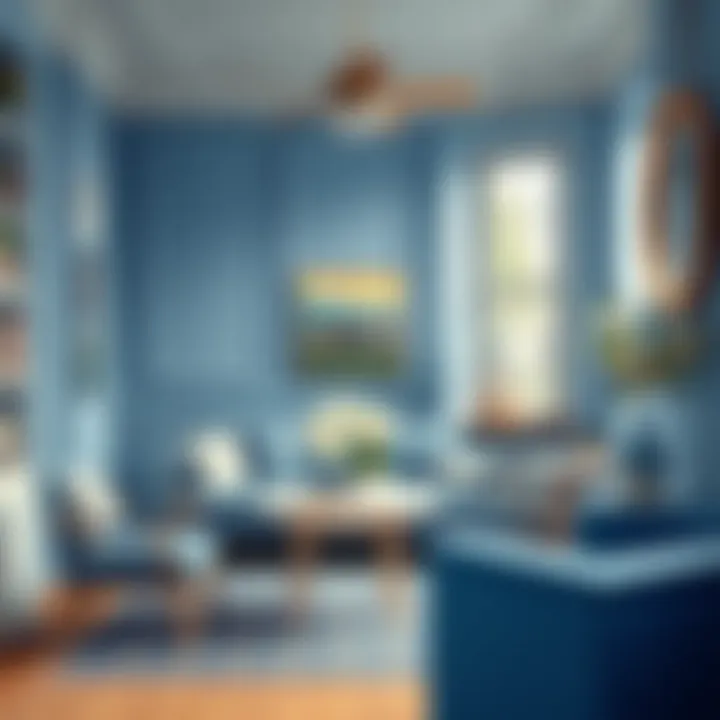 Cozy blue accents in a classic styled space