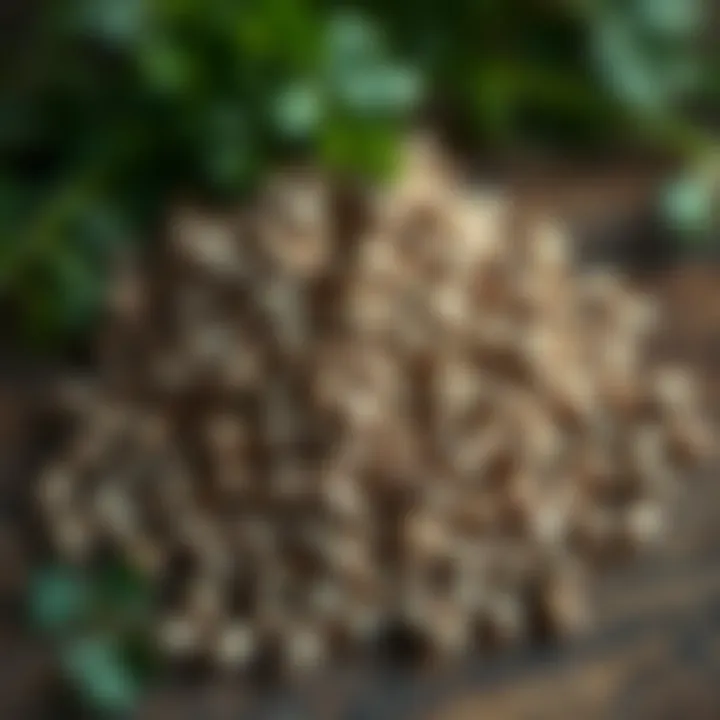 A variety of parsley seeds on a wooden surface