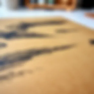 Artistic Brush Techniques on MDF Close-up of brush strokes on MDF surface