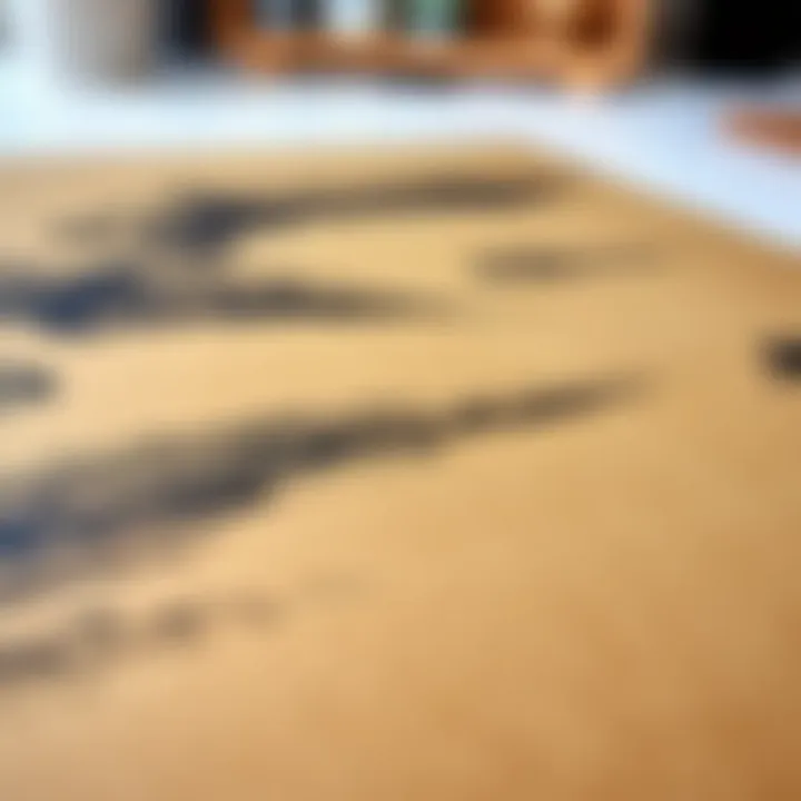 Artistic Brush Techniques on MDF Close-up of brush strokes on MDF surface