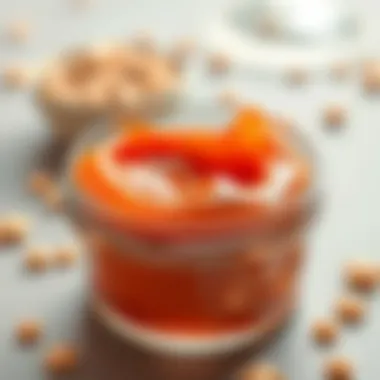 Melted wax in a container