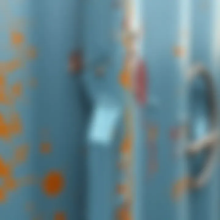 Close-up of a metal surface with paint remnants