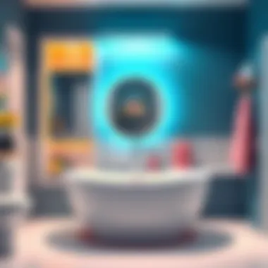 Vibrant colors of modern bathroom lifs