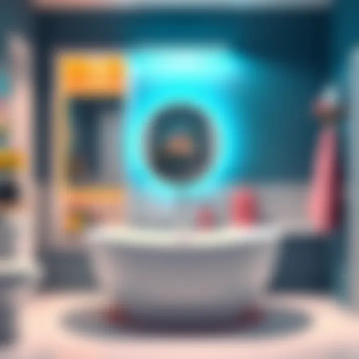 Vibrant colors of modern bathroom lifs